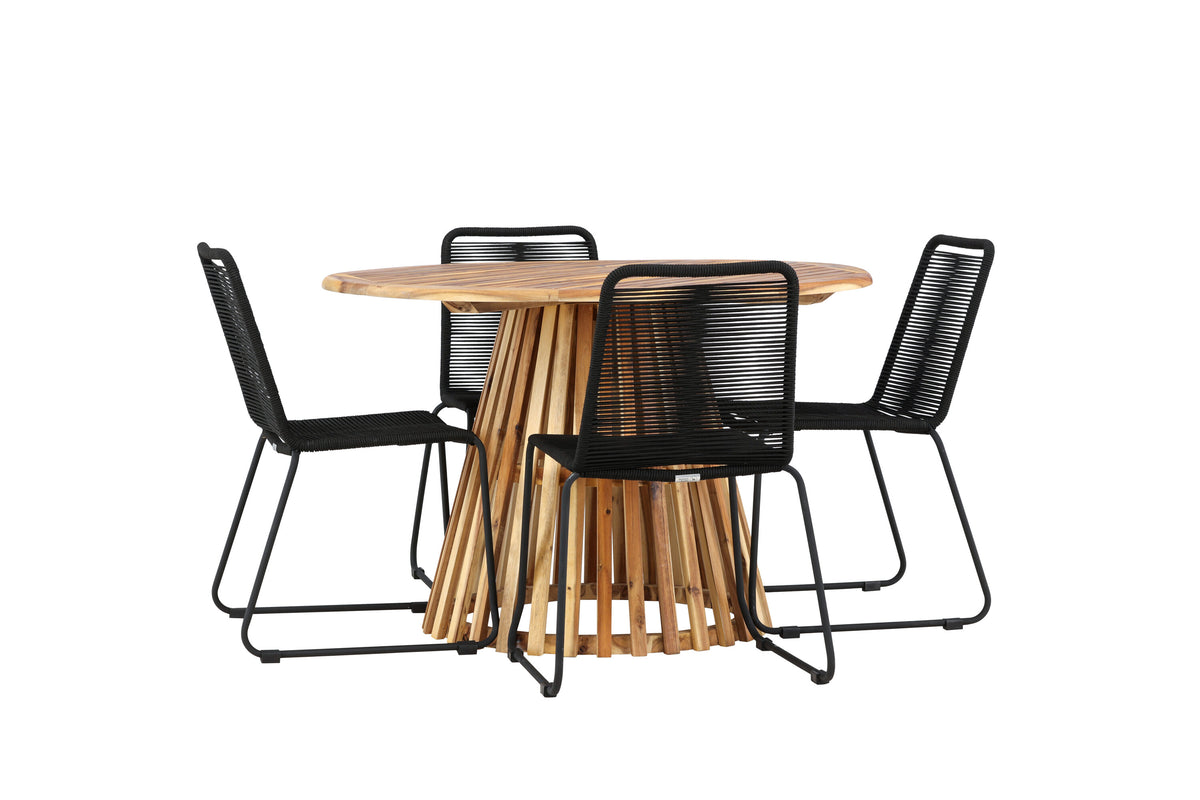 Lumpur Matbord med Lindos Stolarna – Akacia