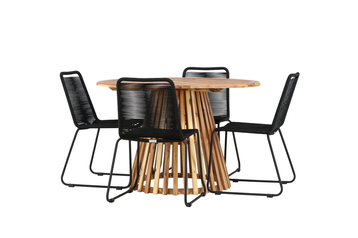 Lumpur Matbord med Lindos Stolarna – Akacia