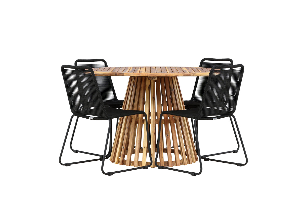 Lumpur Matbord med Lindos Stolarna – Akacia