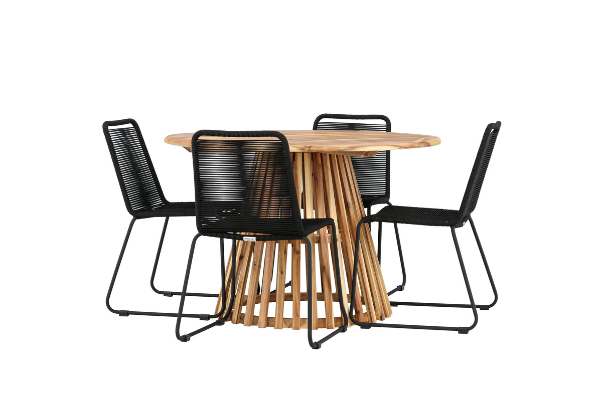 Lumpur Matbord med Lindos Stolarna – Akacia