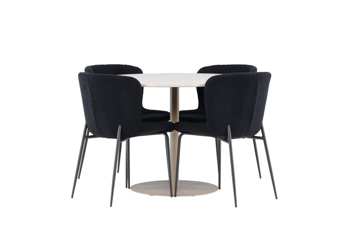 Lycke Matbord med Modesto Stolarna – MDF