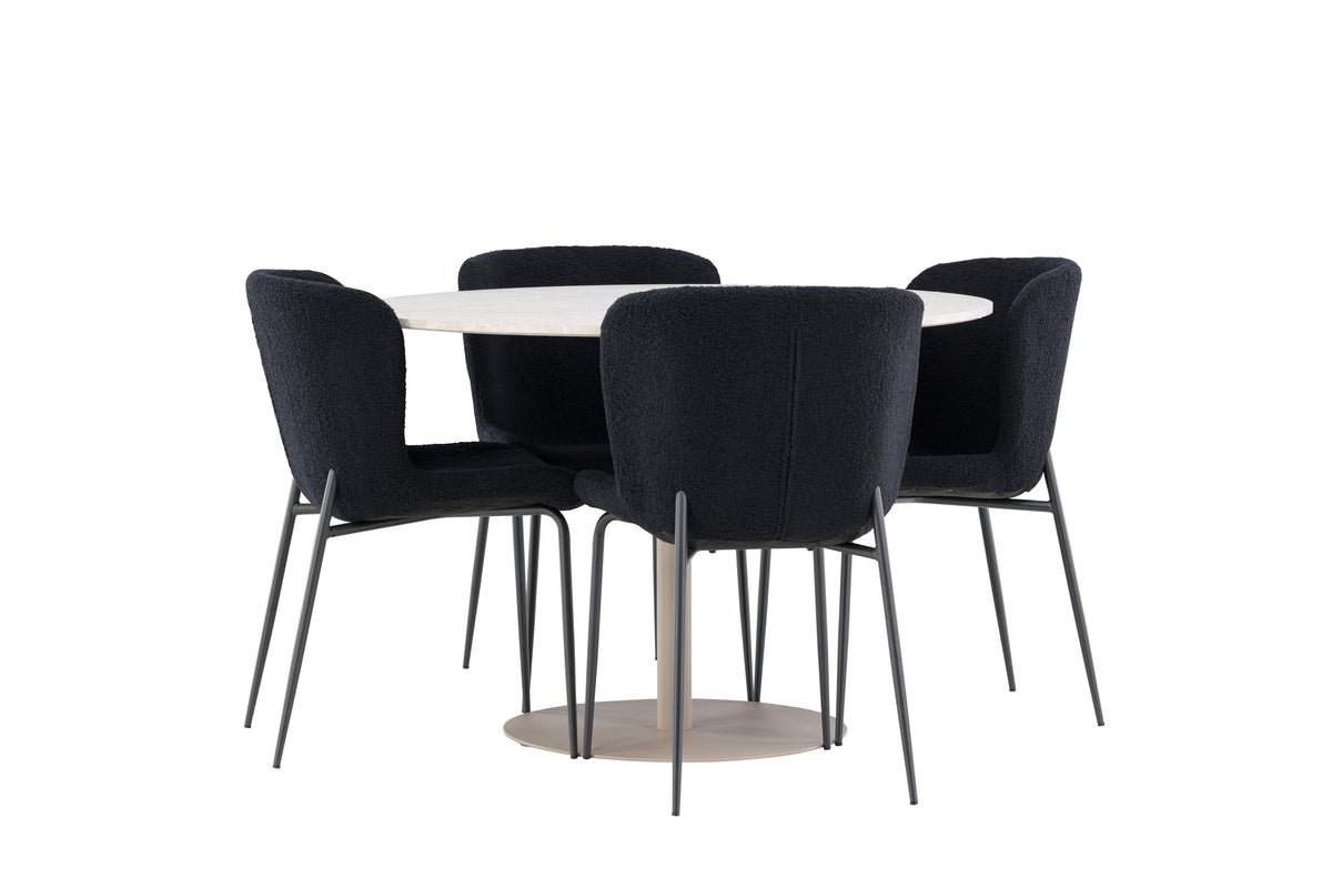 Lycke Matbord med Modesto Stolarna – MDF