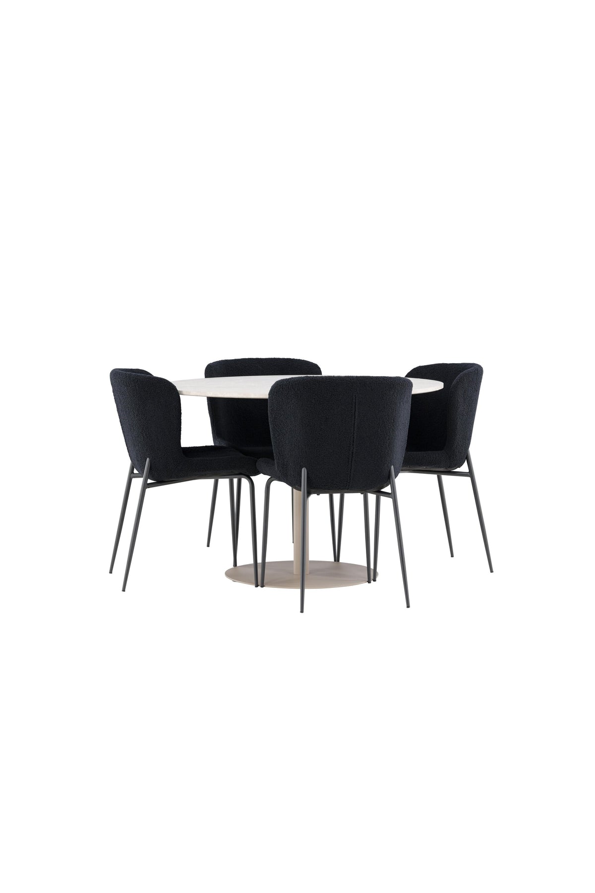 Lycke Matbord med Modesto Stolarna – MDF