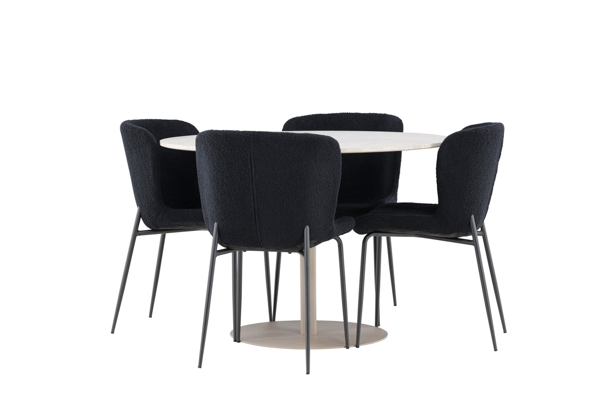 Lycke Matbord med Modesto Stolarna – MDF