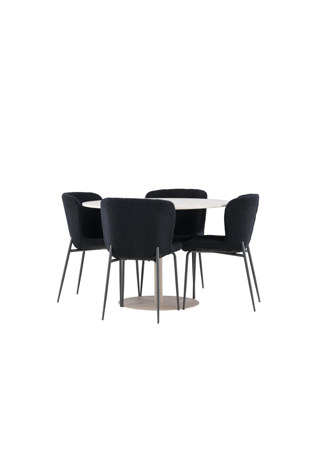 Lycke Matbord med Modesto Stolarna – MDF