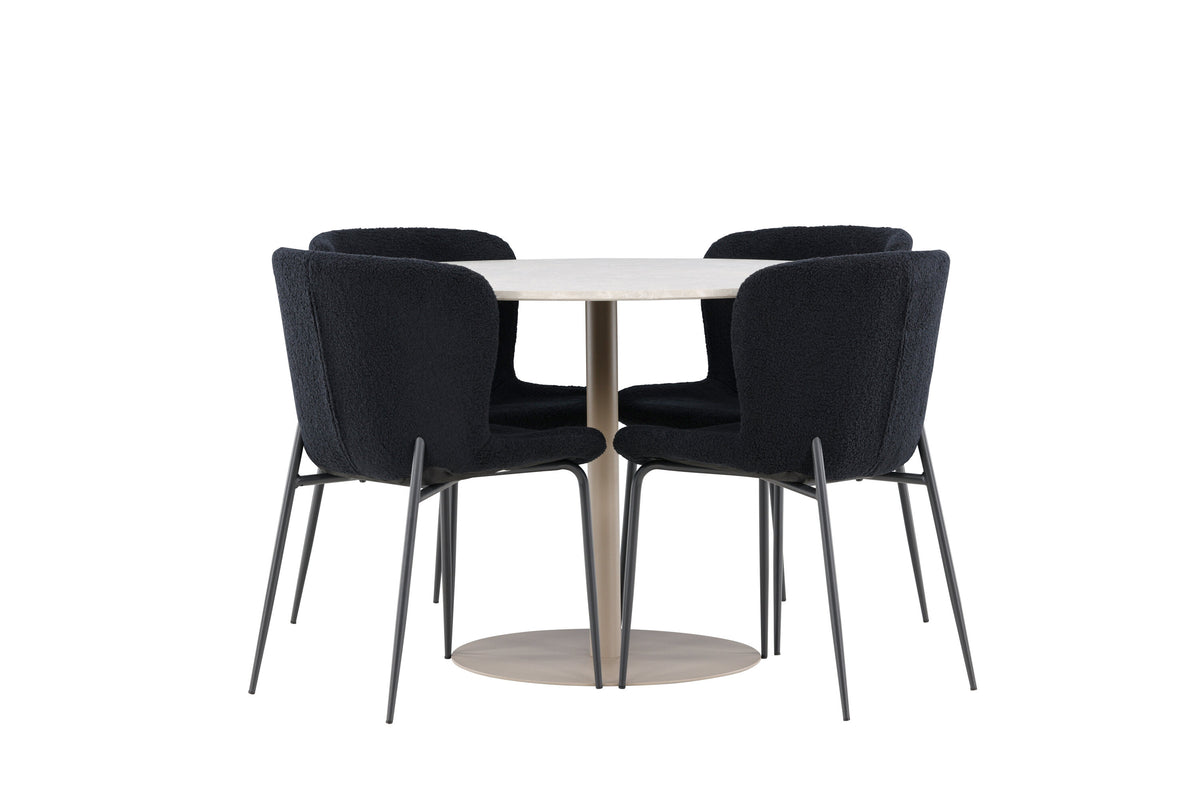 Lycke Matbord med Modesto Stolarna – MDF