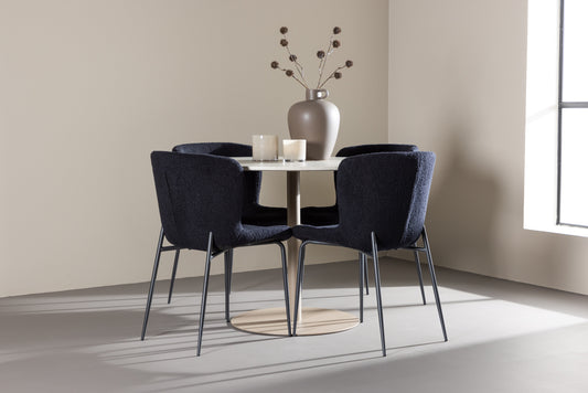 Lycke Matbord med Modesto Stolarna – MDF
