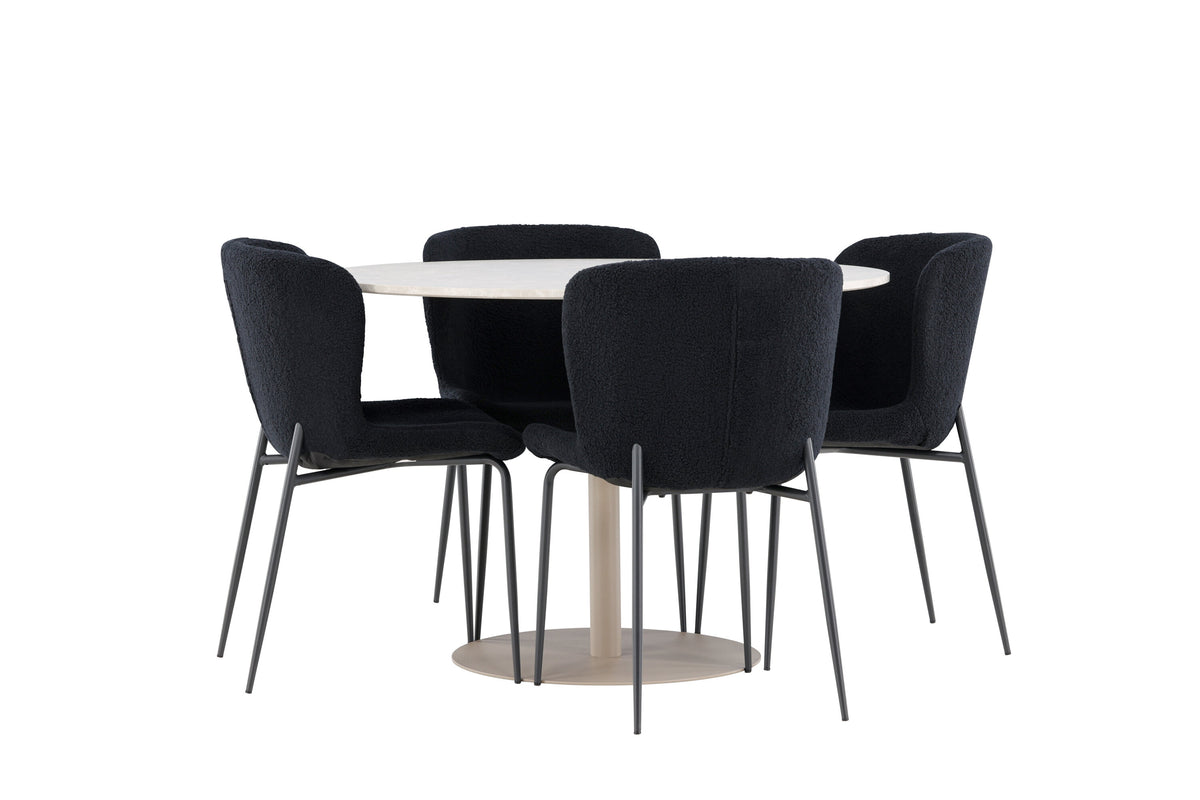 Lycke Matbord med Modesto Stolarna – MDF