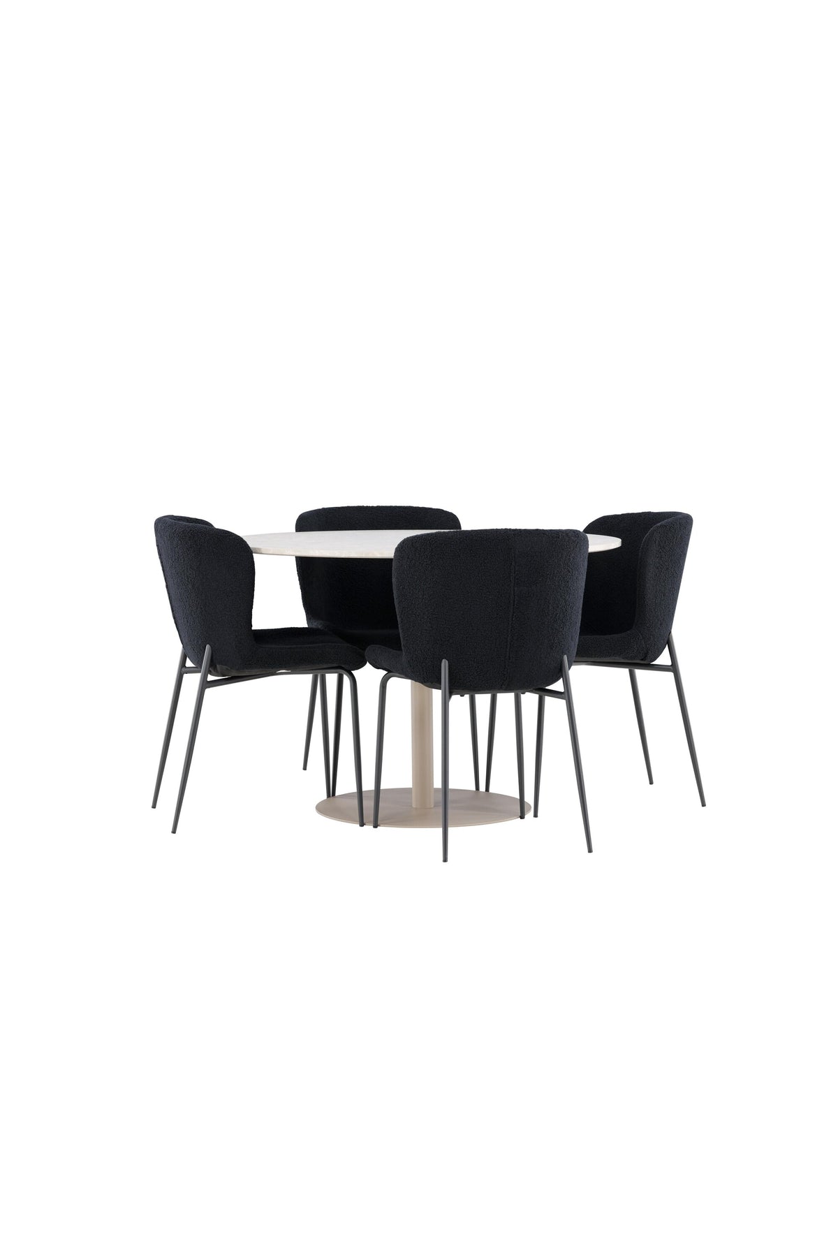 Lycke Matbord med Modesto Stolarna – MDF
