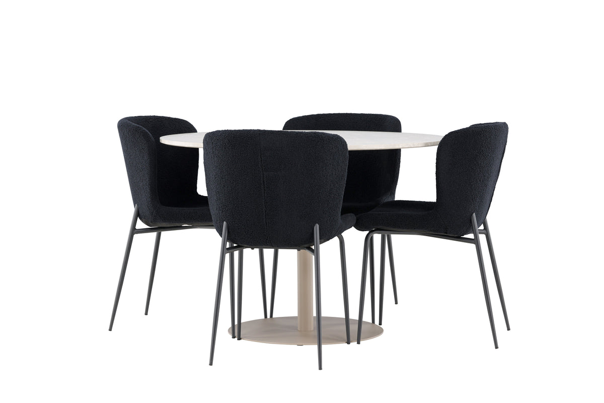 Lycke Matbord med Modesto Stolarna – MDF