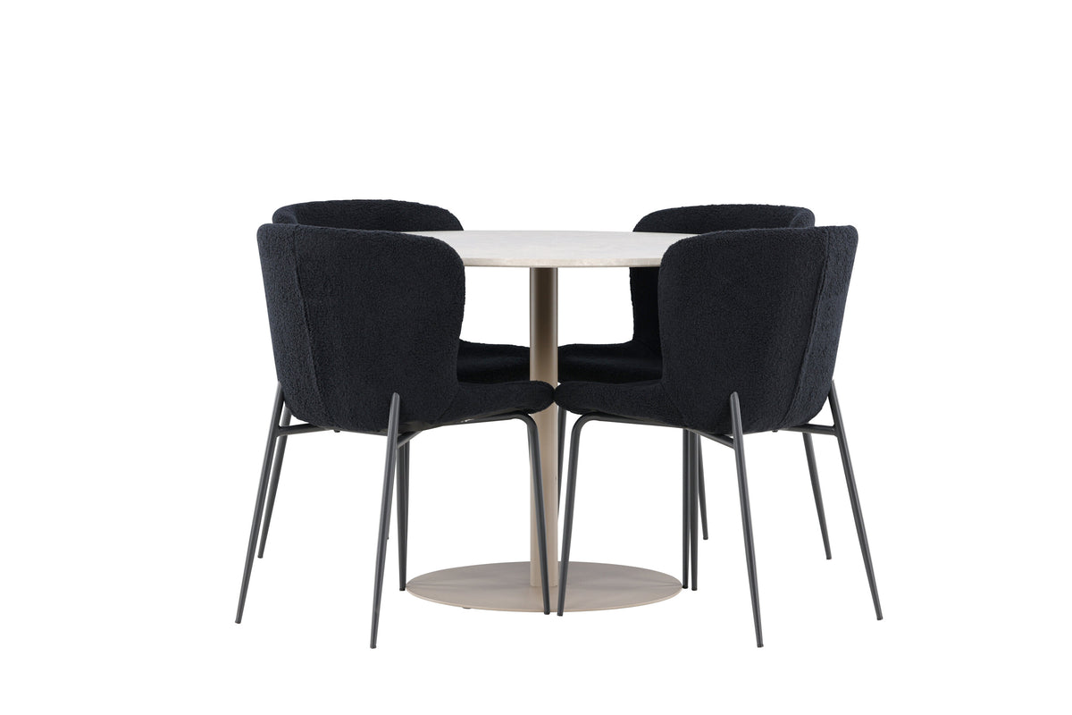 Lycke Matbord med Modesto Stolarna – MDF