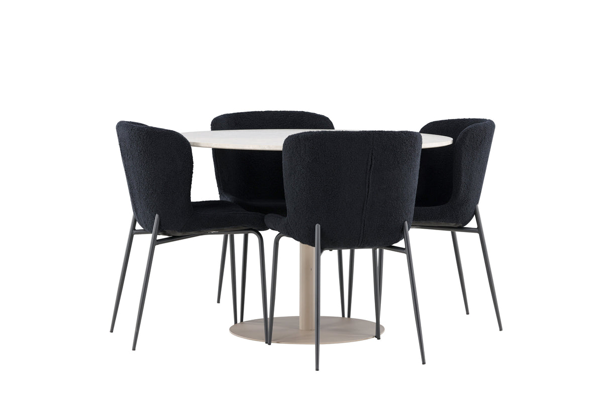 Lycke Matbord med Modesto Stolarna – MDF