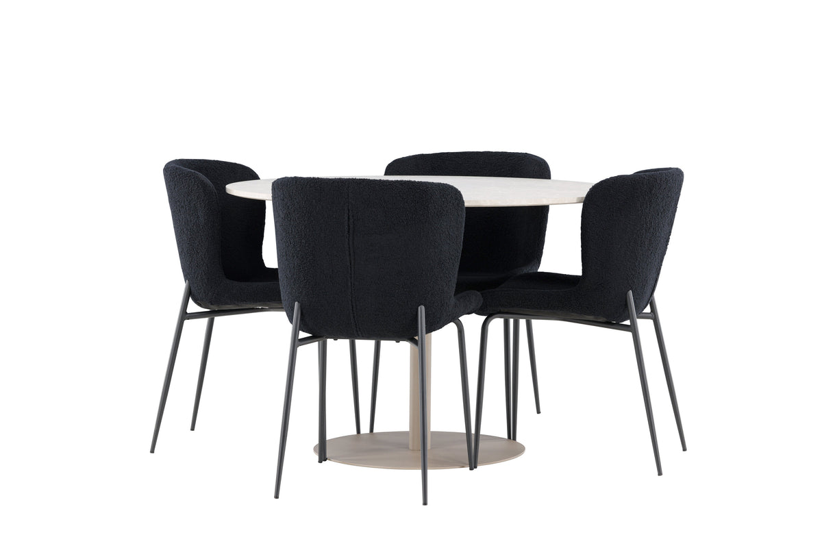Lycke Matbord med Modesto Stolarna – MDF