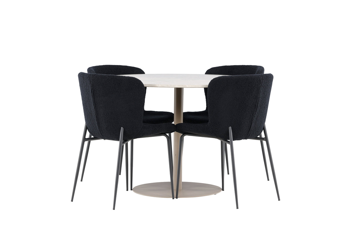 Lycke Matbord med Modesto Stolarna – MDF