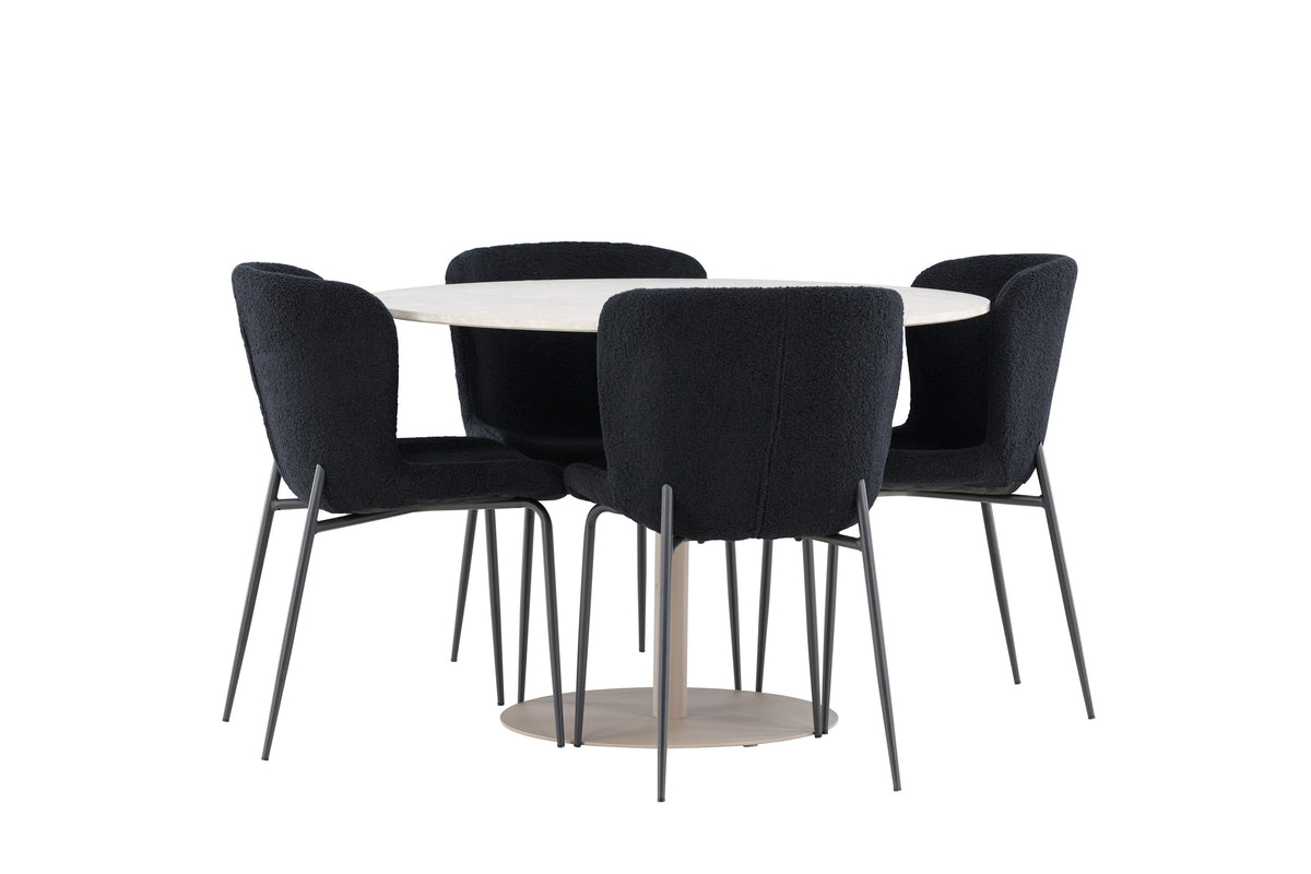 Lycke Matbord med Modesto Stolarna – MDF