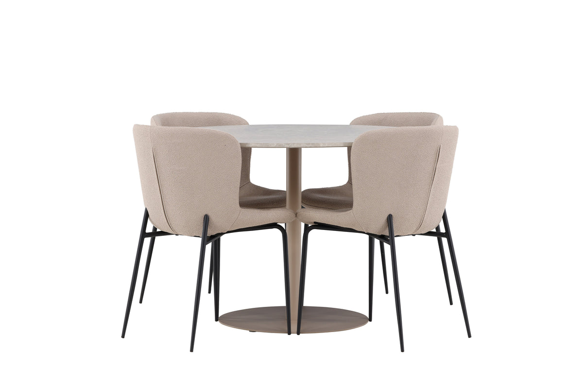 Lycke Matbord med Modesto Stolarna – MDF