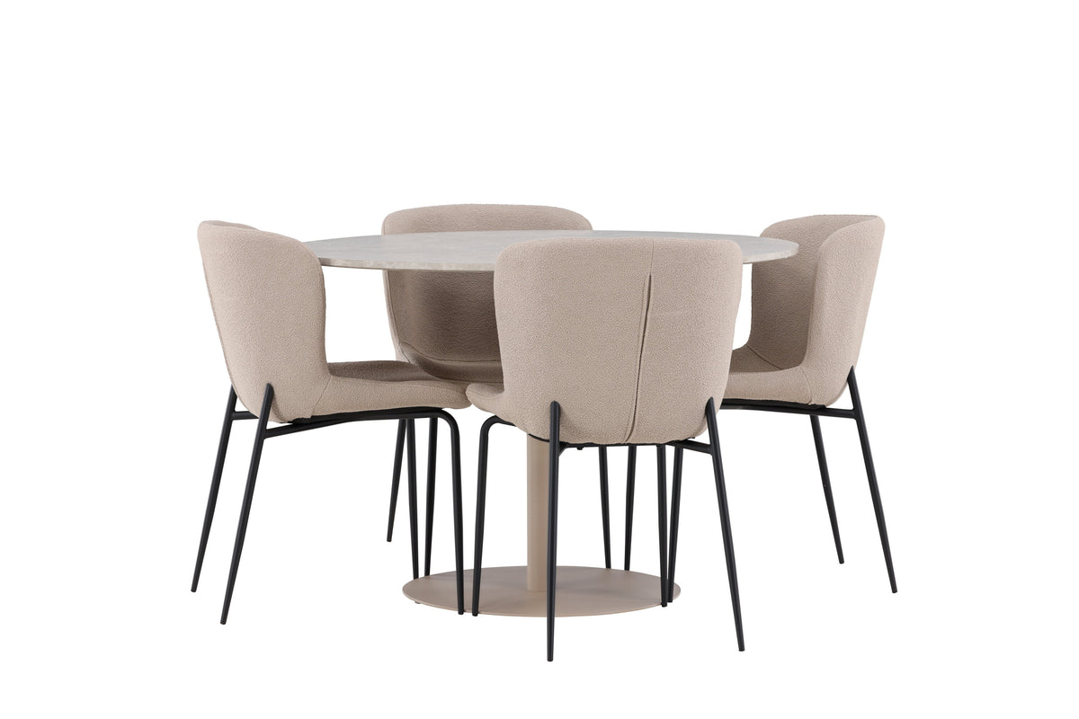 Lycke Matbord med Modesto Stolarna – MDF