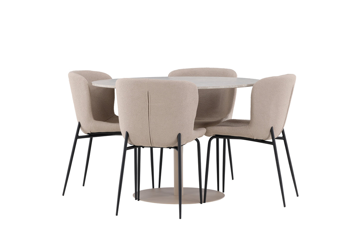 Lycke Matbord med Modesto Stolarna – MDF