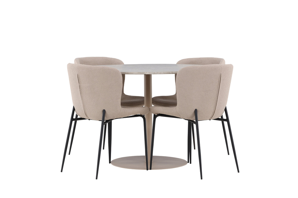 Lycke Matbord med Modesto Stolarna – MDF