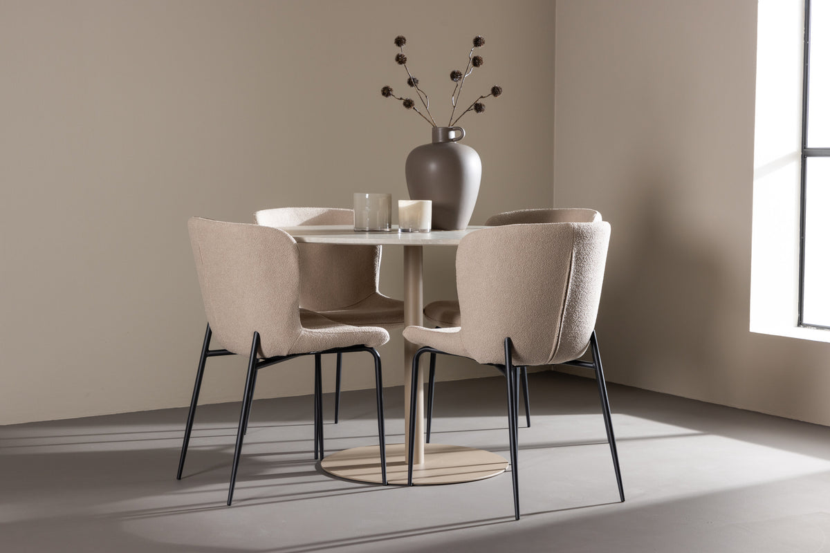 Lycke Matbord med Modesto Stolarna – MDF