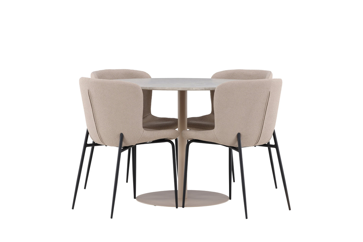 Lycke Matbord med Modesto Stolarna – MDF