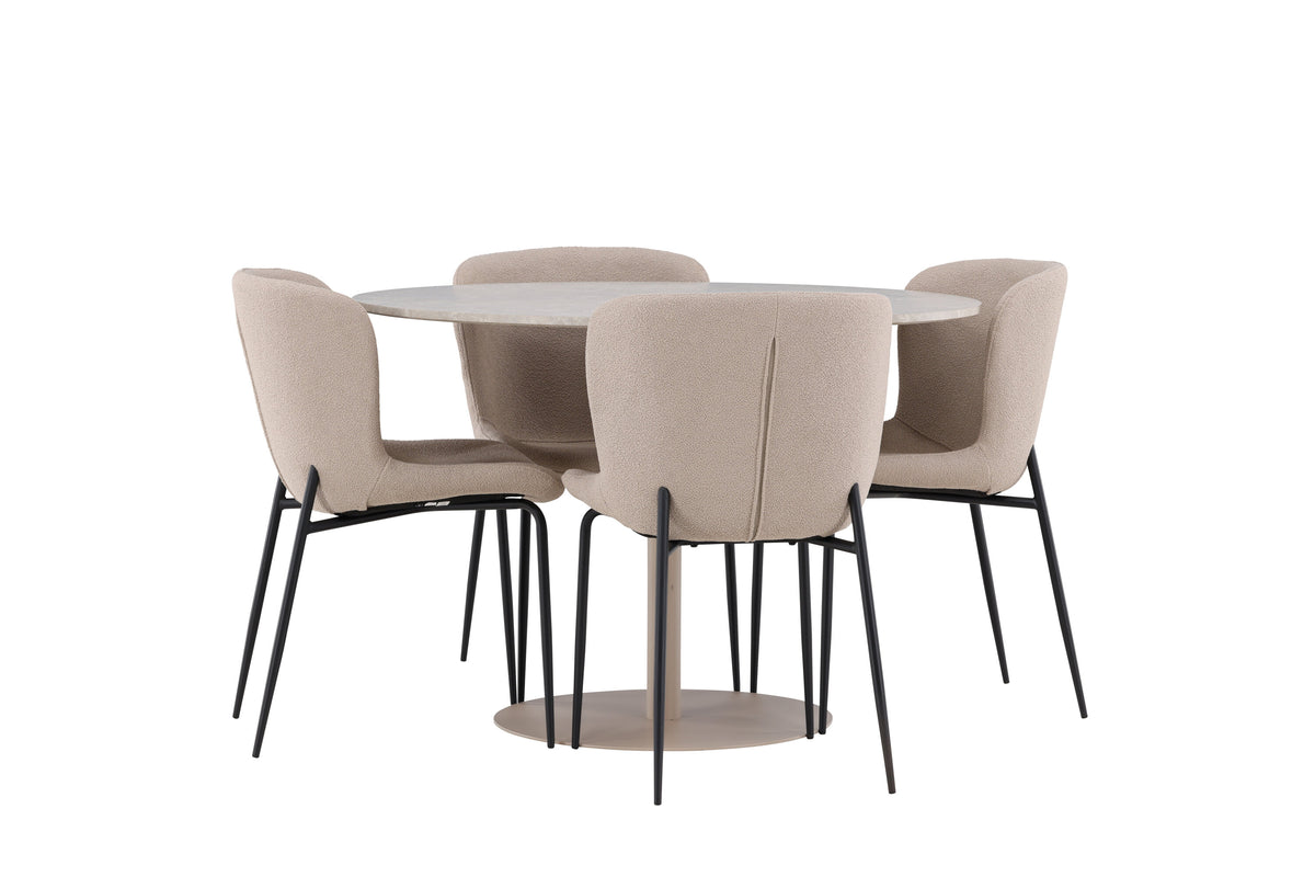 Lycke Matbord med Modesto Stolarna – MDF