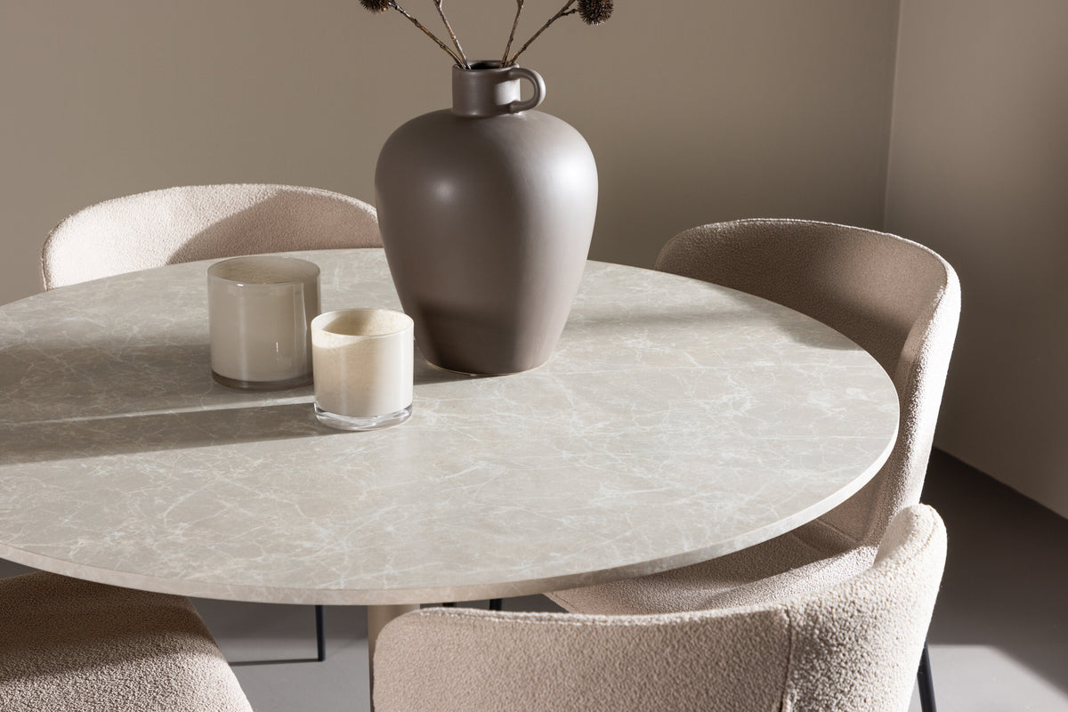 Lycke Matbord med Modesto Stolarna – MDF