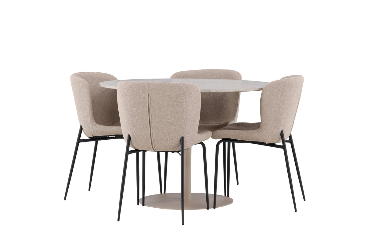 Lycke Matbord med Modesto Stolarna – MDF