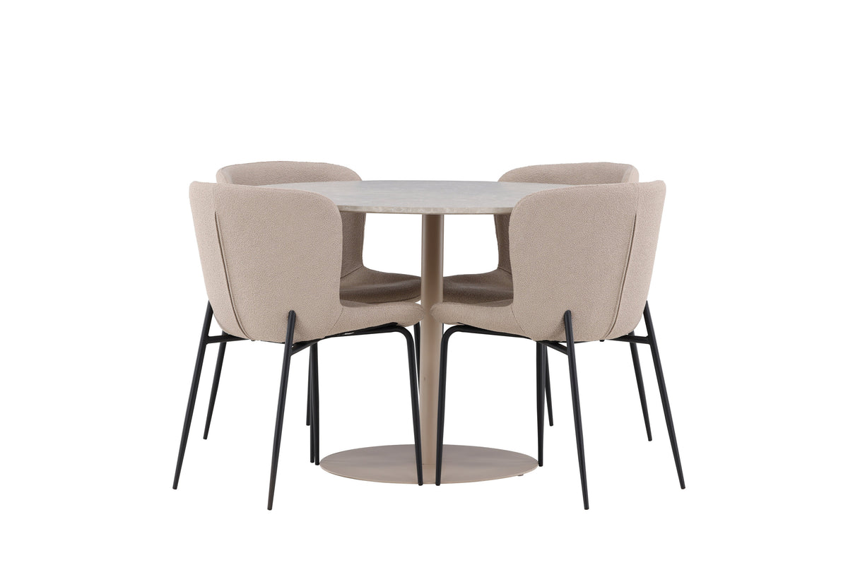 Lycke Matbord med Modesto Stolarna – MDF