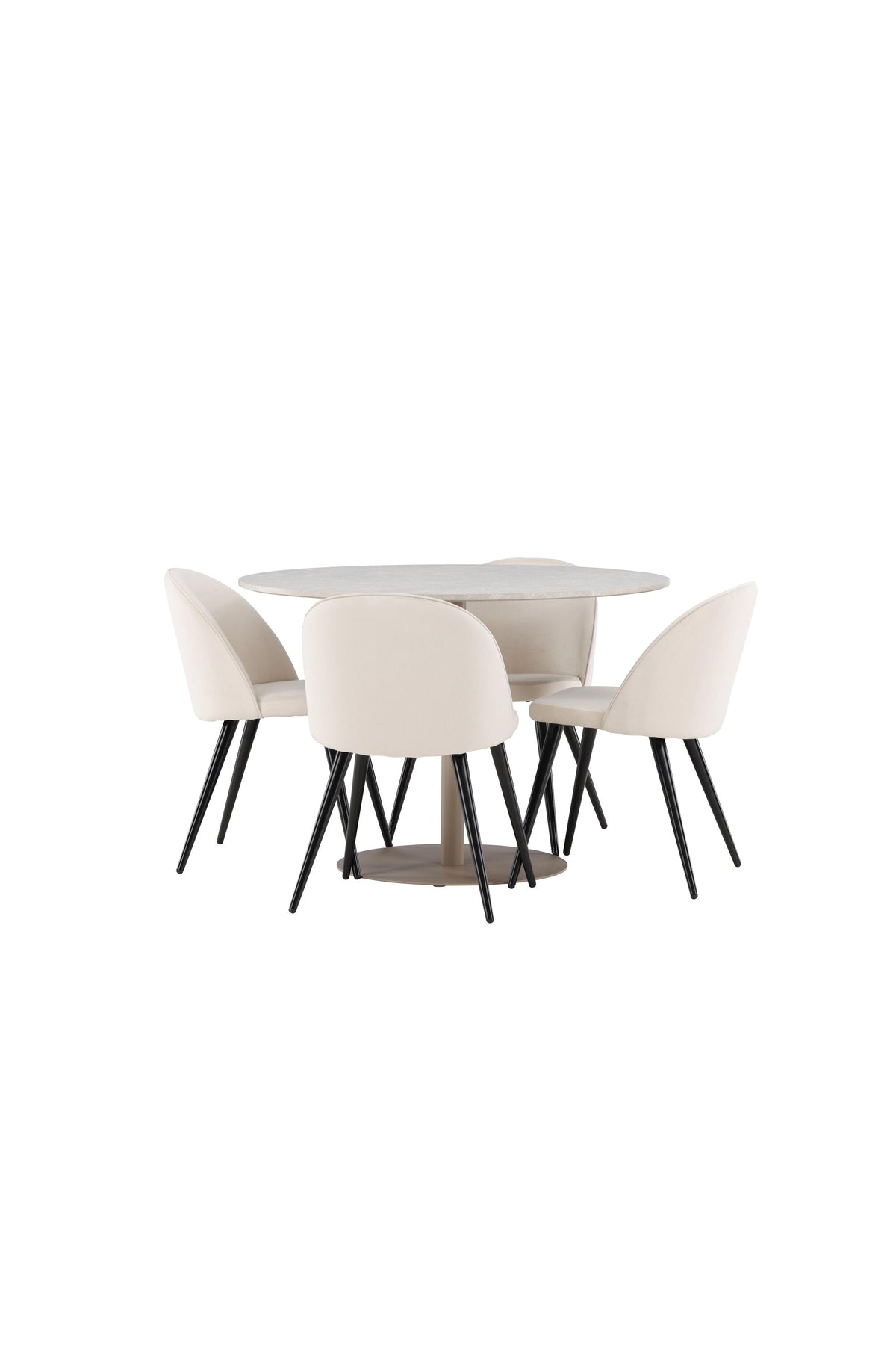 Lycke Matbord med Velvet Stolarna