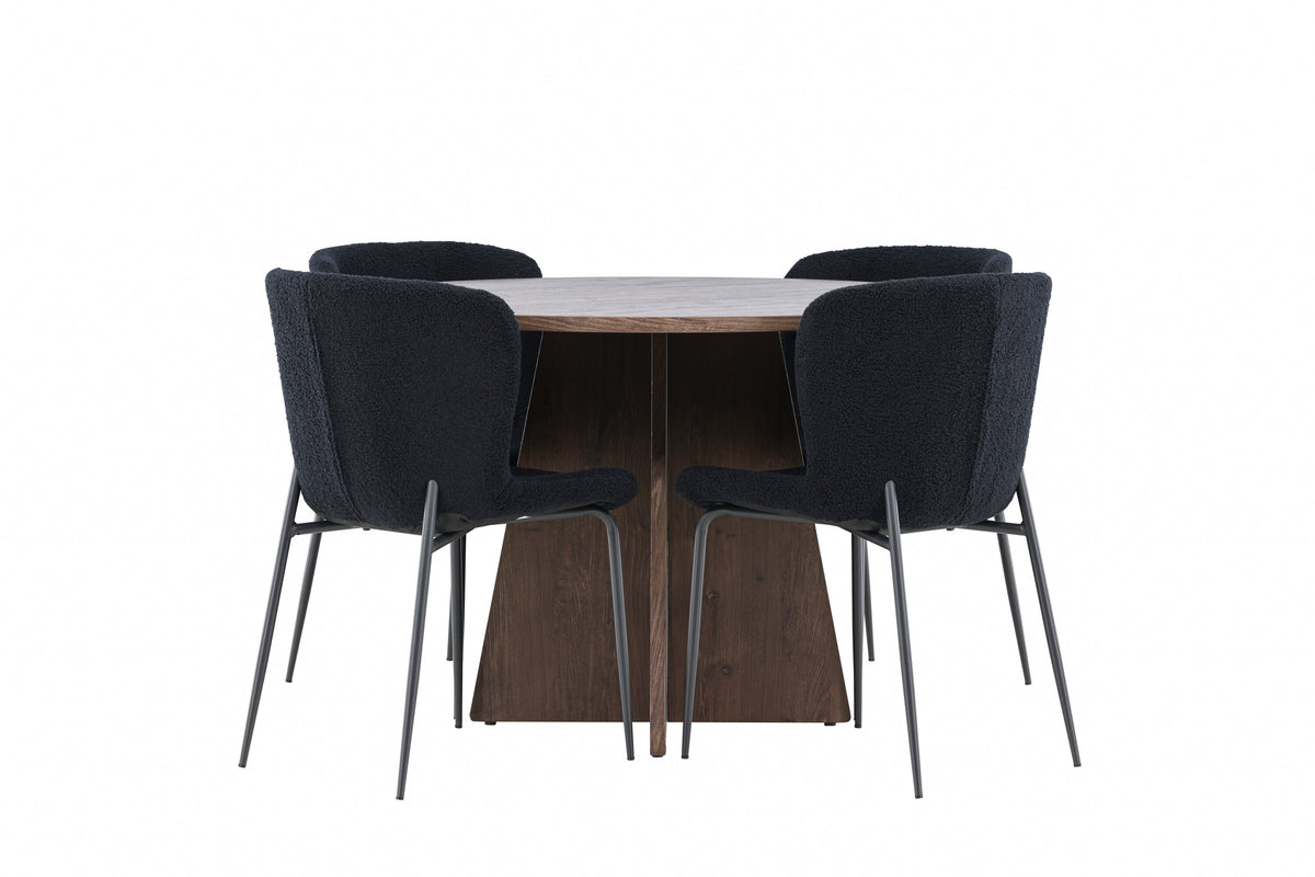 Bootcut Matbord med Modesto Stolarna – MDF
