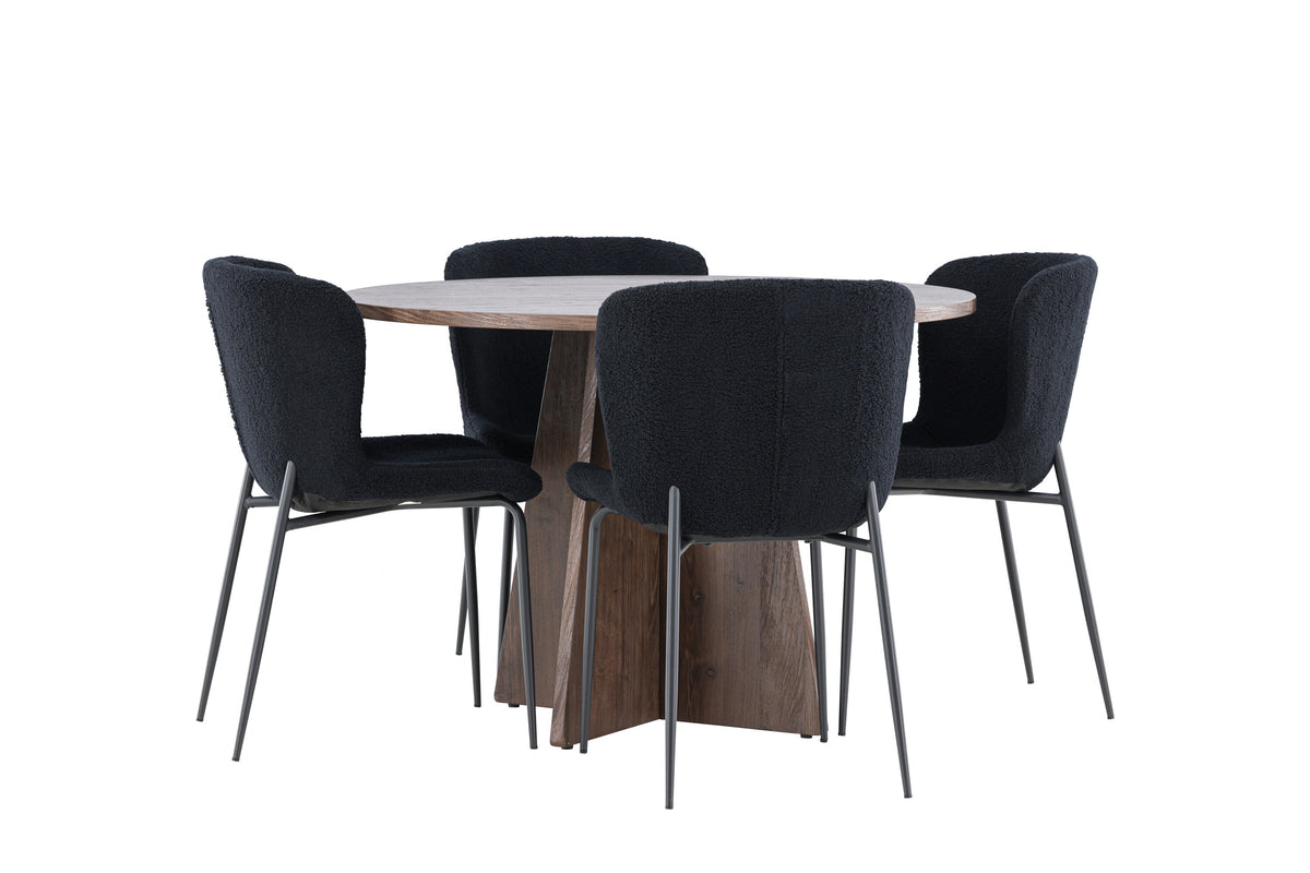 Bootcut Matbord med Modesto Stolarna – MDF