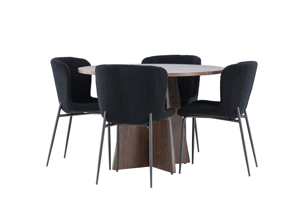 Bootcut Matbord med Modesto Stolarna – MDF
