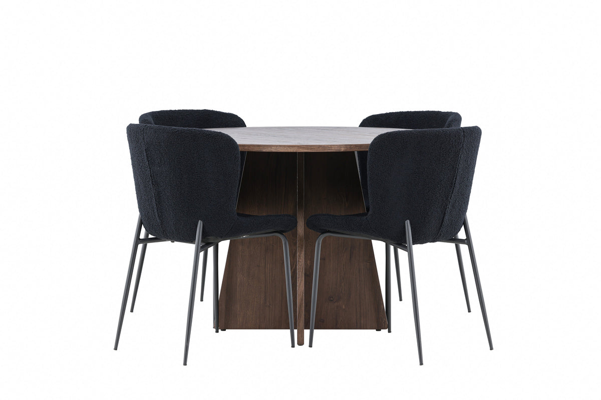 Bootcut Matbord med Modesto Stolarna – MDF