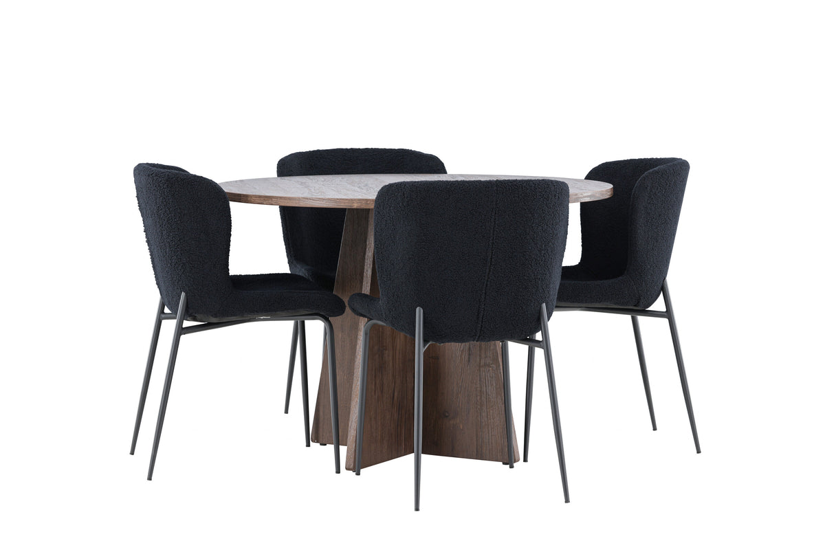 Bootcut Matbord med Modesto Stolarna – MDF