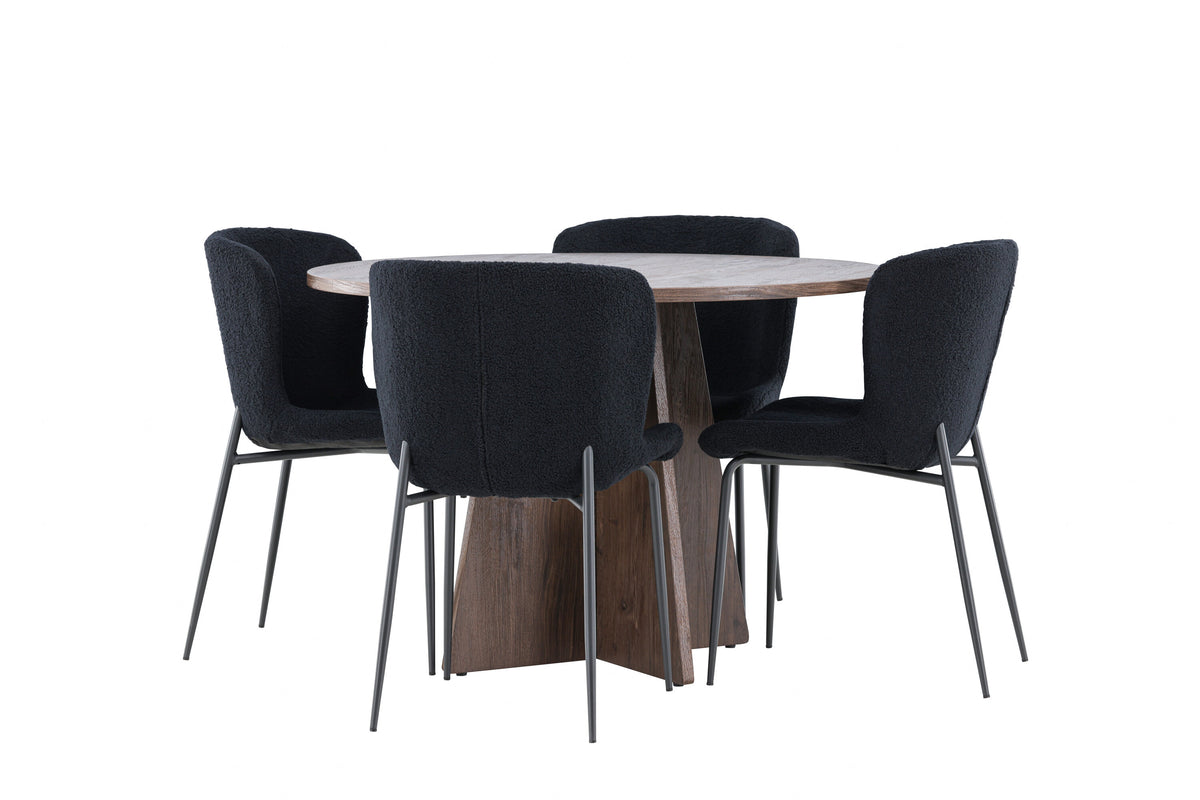 Bootcut Matbord med Modesto Stolarna – MDF