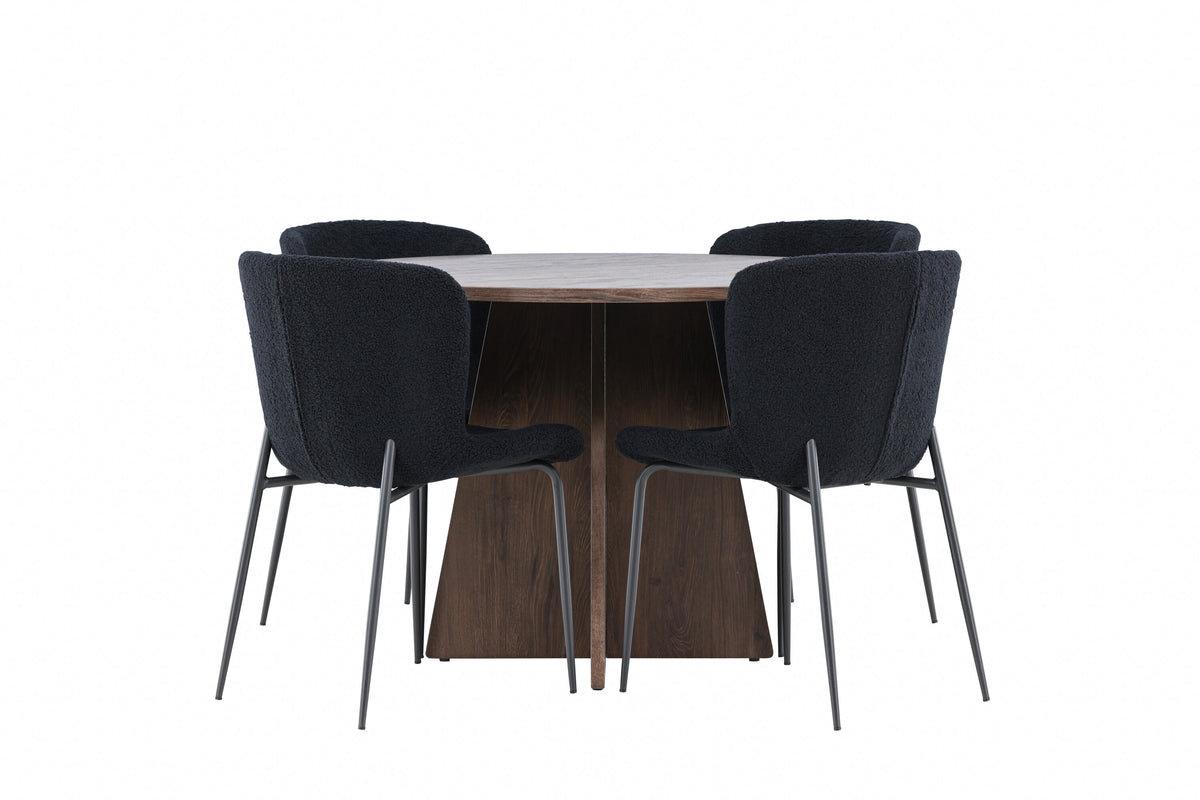 Bootcut Matbord med Modesto Stolarna – MDF