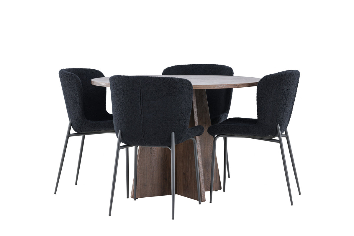 Bootcut Matbord med Modesto Stolarna – MDF