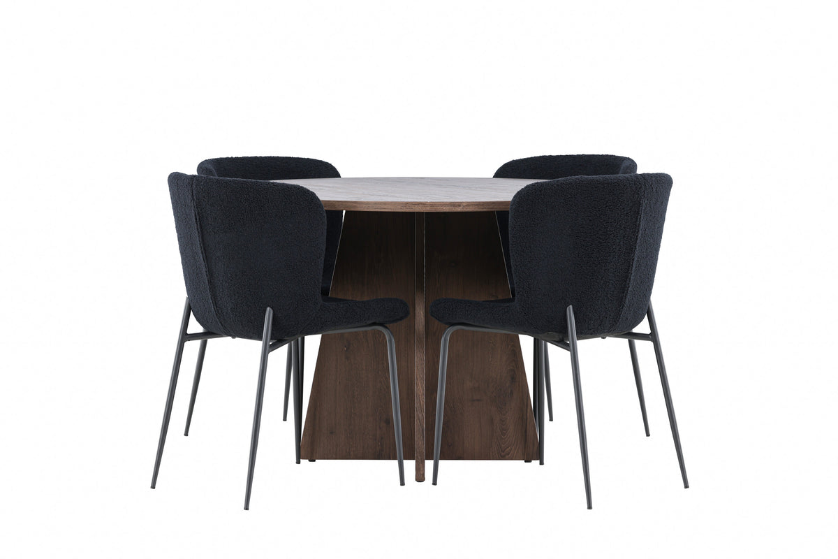 Bootcut Matbord med Modesto Stolarna – MDF