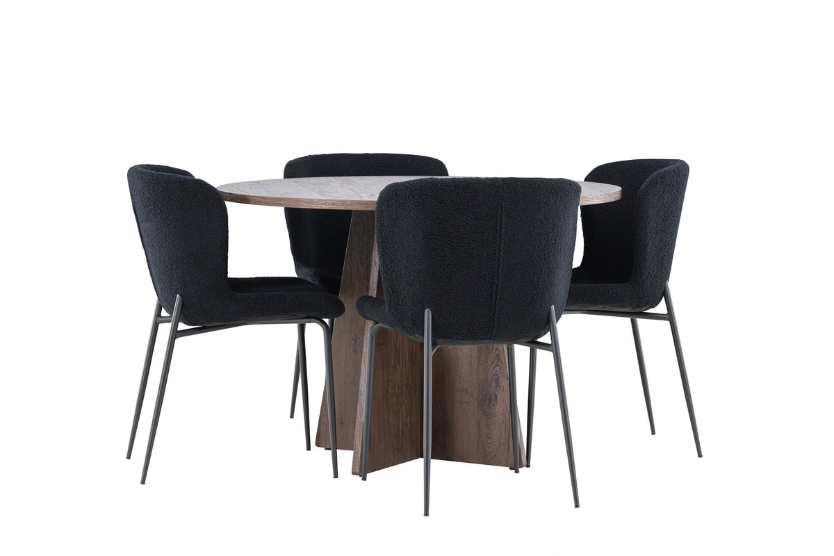 Bootcut Matbord med Modesto Stolarna – MDF