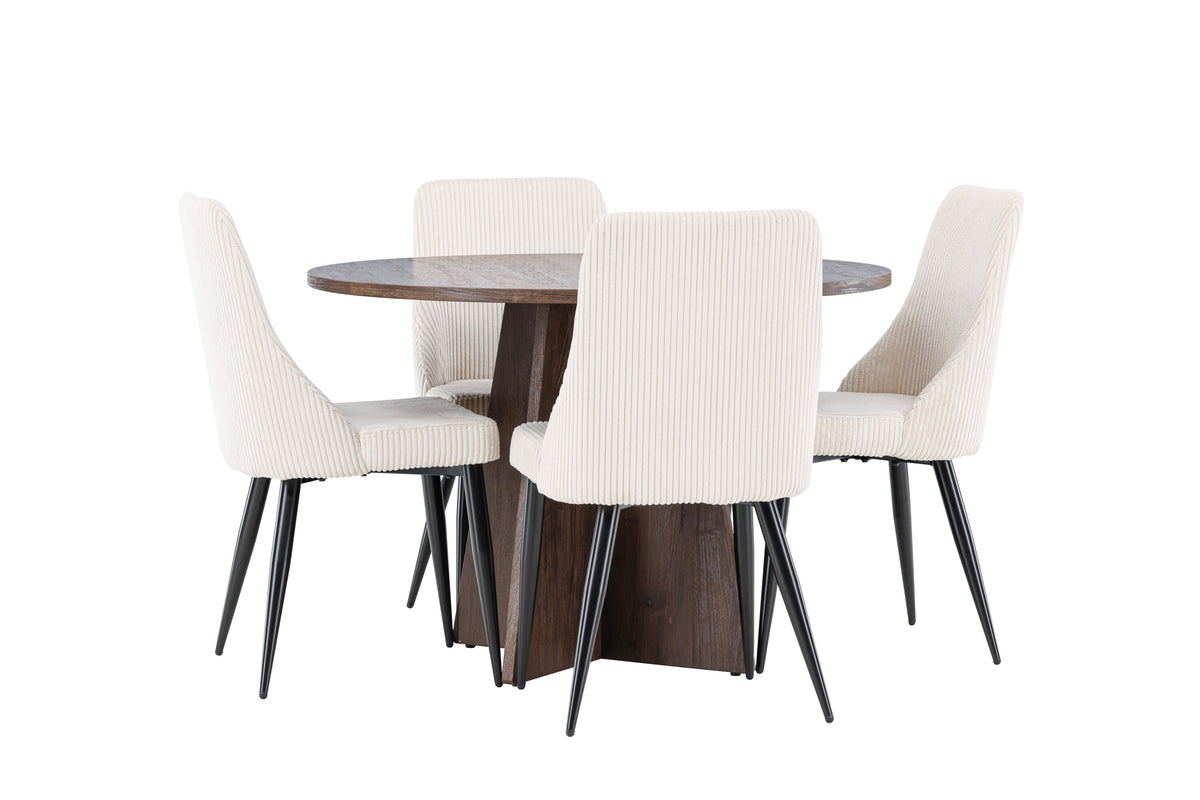 Bootcut Matbord med Leone Stolarna – MDF