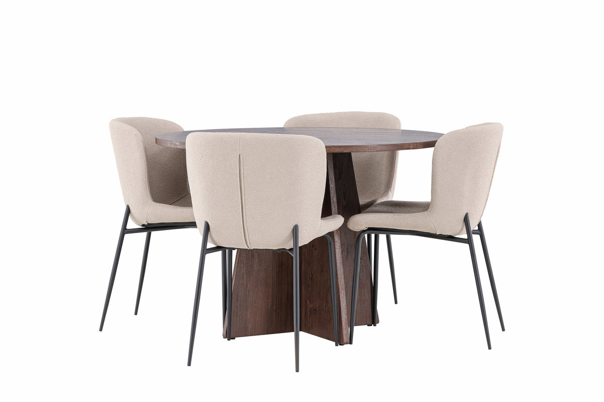 Bootcut Matbord med Modesto Stolarna – MDF