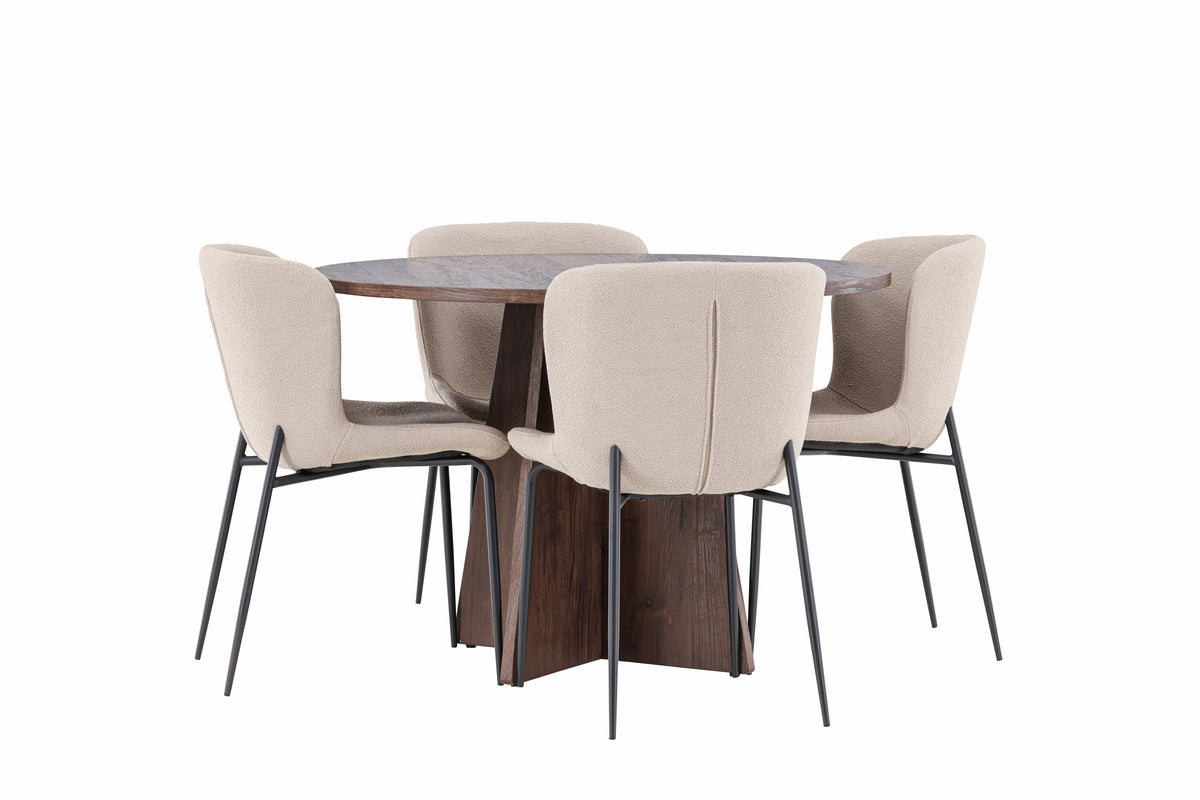 Bootcut Matbord med Modesto Stolarna – MDF