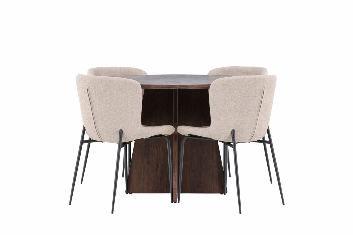 Bootcut Matbord med Modesto Stolarna – MDF