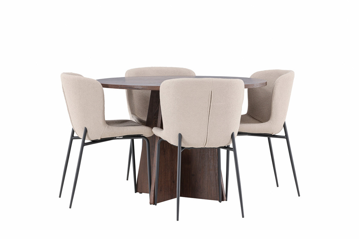 Bootcut Matbord med Modesto Stolarna – MDF