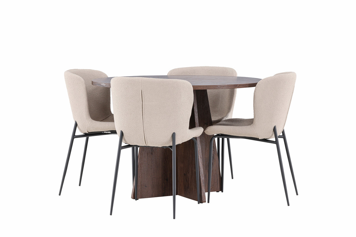 Bootcut Matbord med Modesto Stolarna – MDF