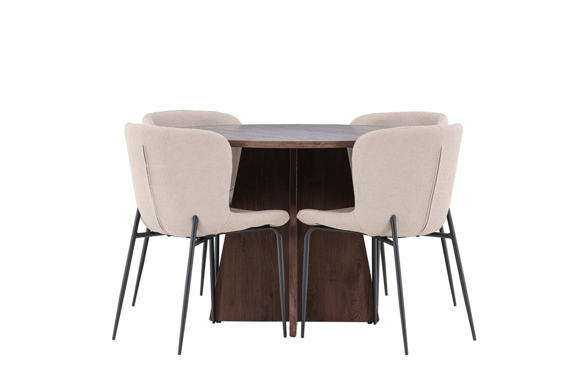 Bootcut Matbord med Modesto Stolarna – MDF