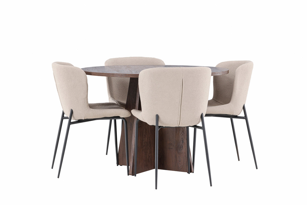 Bootcut Matbord med Modesto Stolarna – MDF