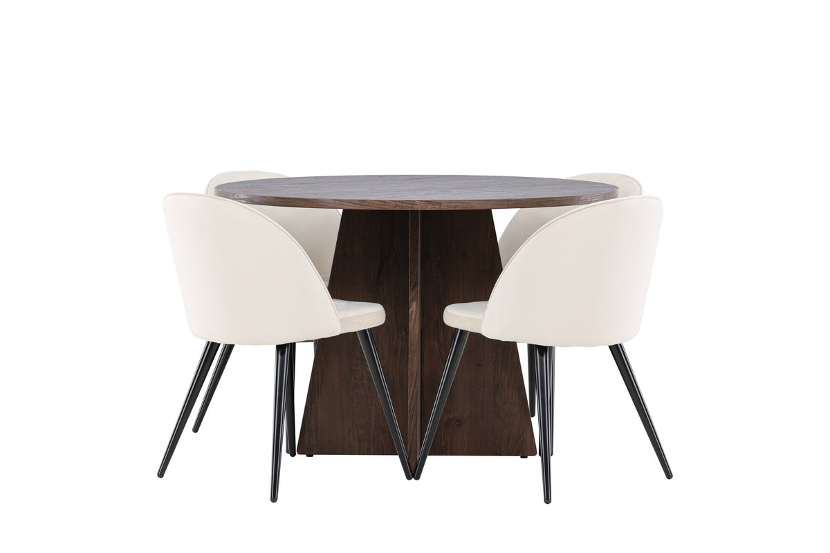 Bootcut Matbord med Velvet Stolarna – MDF