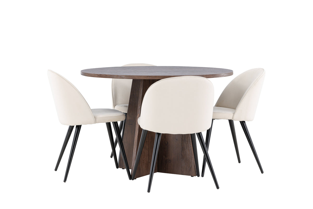 Bootcut Matbord med Velvet Stolarna – MDF